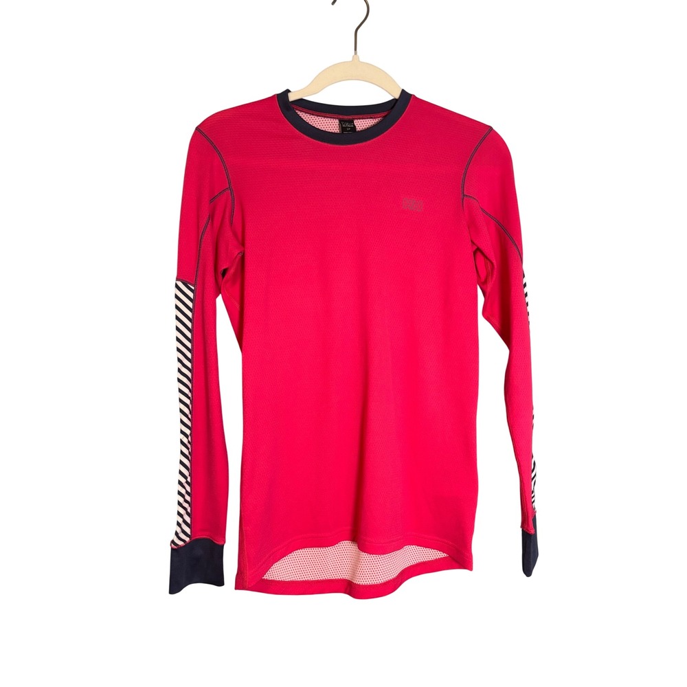 Helly Hansen Lifa Pink Active Base Layer Long Sleeve Striped Shirt Womens Small